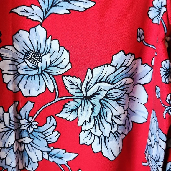 Roz & Ali Red Floral Pants - Picture 7 of 14